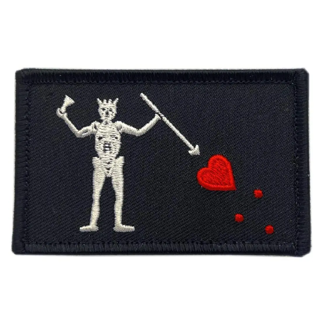 Black Beard Pirate Flag Edward Military Patch [3.0 X 2.0 Hook Fastener Backing -BE14]