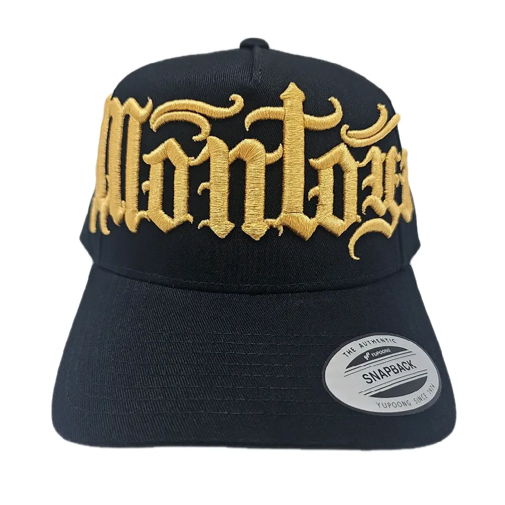 "Montoya" Old English Font Hat.  Snapback Yupoong, Richardson 112. Customizable colors available