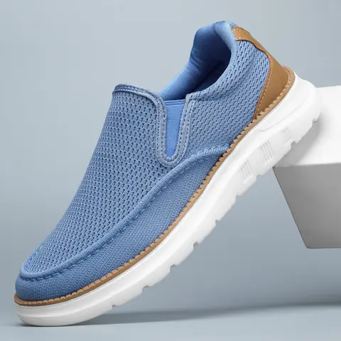 Men's Mesh Lace-Up Casual Trainers - 1 Pair, Lightweight, Breathable, Geometric Round Toe, All-Season Walking Sneaker, Sports Shoes for Daily Training & Work Wear