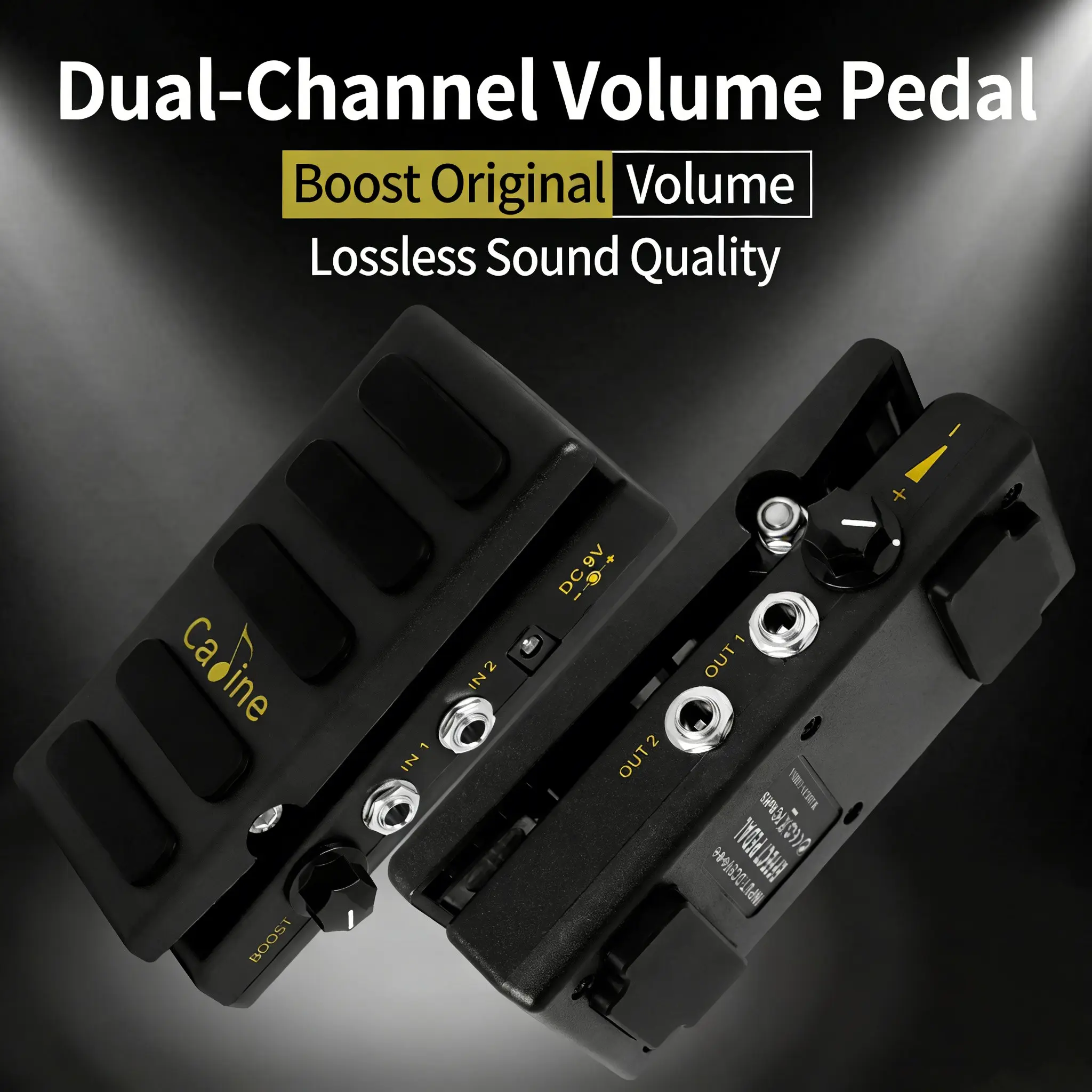 Ahajii Caline Cp31p Guitar Volume Pedal, Dual Channel Boost Control, 9v Powered, Ideal for Practice, Stage Performance, Band Shows