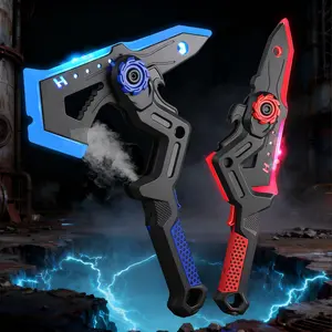 Kids LED Light-Up Transformable Toy Sword & Axe, Rechargeable Interactive Playset, Blue Options, Perfect Gift for Boys