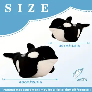 1pc Killer Whale Plush Toy - Soft Polyester Stuffed Animal, Embroidered Eye, All-Around Softness, Fluffy Cartoon Companion Doll for Home Decor, Cute Gift for Friends and Family