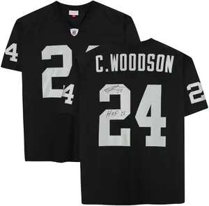 Charles Woodson Las Vegas Raiders Autographed Mitchell & Ness Black Authentic Jersey with "HOF 21" Inscription - Fanatics Authentic Certified