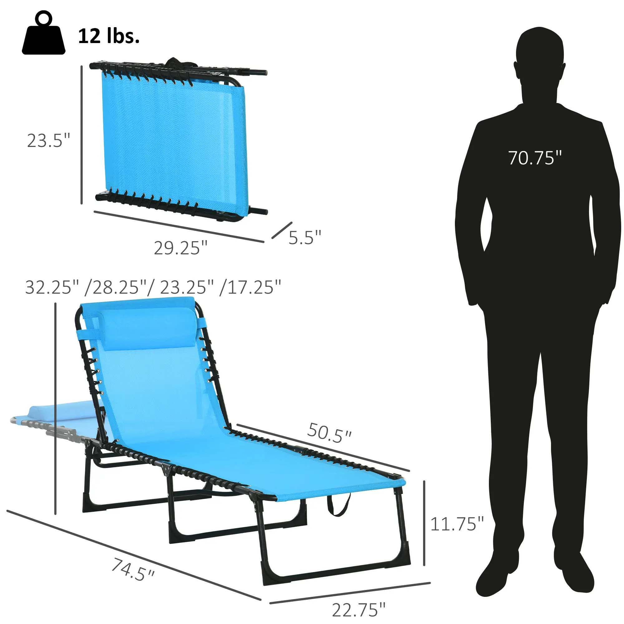 with Headrest, Light Blue