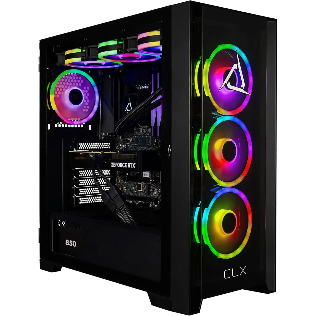 CLX SET Liquid Cooled Gaming Desktop Computer, Intel Core i9-14900KF 3.2GHz, 32GB RAM, 2TB SSD, NVIDIA GeForce RTX 5080 16GB, Windows 11 Home, Black