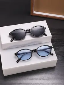 Men's Oval Frame Sunglasses, Versatile Sunglasses, Soft Color Lenses, Lightweight Thin Frames, Comfortable Fit No Pressure, Outdoor Activities