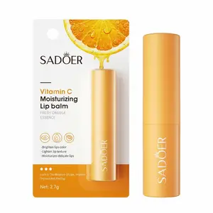 Natural Orange Extract Lip Balm with Vitamin C, Hydrating Lip Stick to Soften Dry Lips, Gentle & Safe Lip Care for Everyday Use