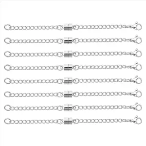 Magnetic Necklace Extender Adjustable Chain Extenders for Necklaces,Magnetic Necklace Clasps and Closures Silver