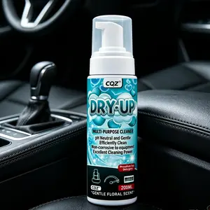 CQZ Dry-Up Multi-Purpose No-Rinse Foam Cleaner200ML - pH Neutral, Gentle Floral Scent for Sneakers, Car Interior & Home Cleaning