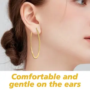 4 Counts Women's Gold Hoop Earrings Set, hypoallergeniclightweight with dangle design