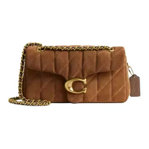 COACH Tabby 26 Suede Crossbody Bag for Women – Gold-Tone Hardware, Tan with Cedar Accents