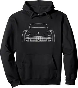 Triumph TR3 British classic car white outline graphic Pullover Hoodie