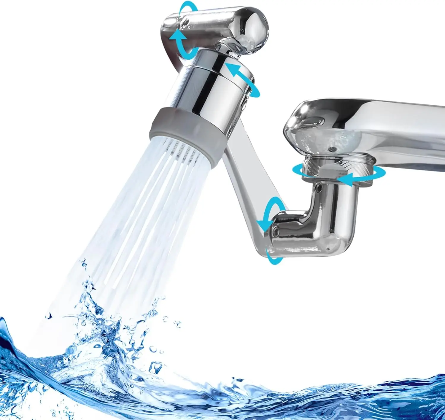 Swivel Faucet-Extender Sink-Aerator - 2 Mode Splash Water Filter Extension, Kitchen Bathroom 360° Rotatable Spray Attachment, Multifunctional