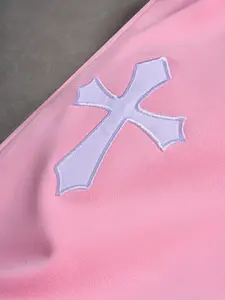 Cross Stitch Micro Flare Sweatpants, American Street Style, Elastic Waist, Unisex, High Visibility, Perfect for