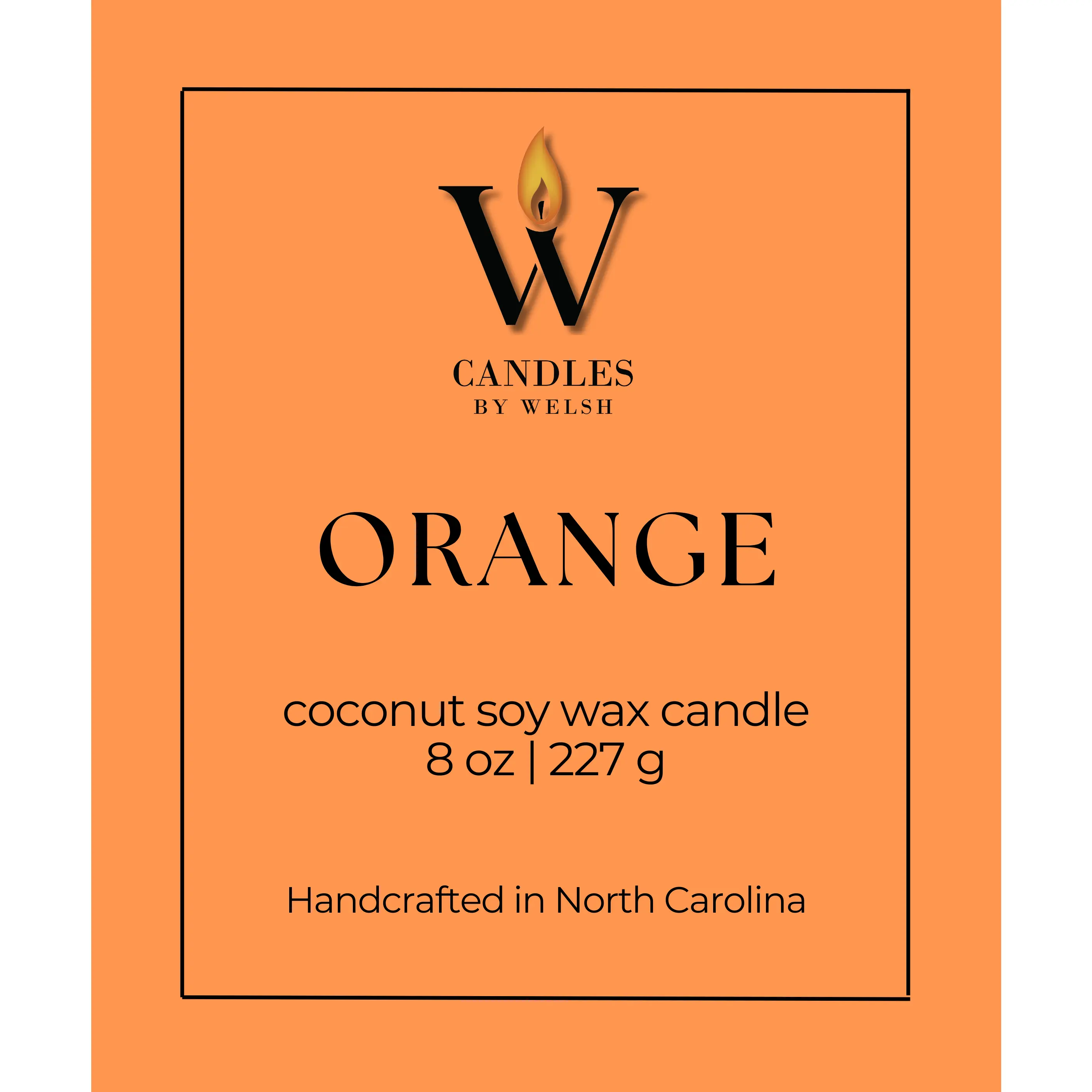 ORANGE Candle | Coconut Soy Wax | Candles by Welsh