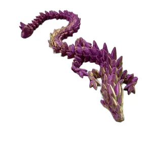 Flexible Articulated Gem Stone Dragon Serpent | 3D printed | 30+ colors