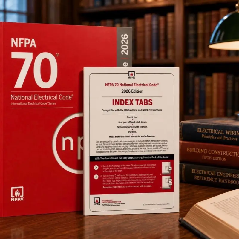 NEC 2026 National Electrical Code (NFPA 70) Book - New Edition, NFPA Authorship, English Soft Cover, Industrial Use, 997 Pages, Comprehensive Rules, Index Tabs for Ease of Use