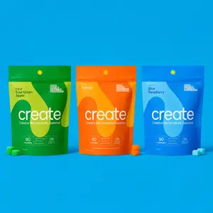 Creatine Monohydrate Gummies 3-Pack – Sour Green Apple, Orange & Blue Raspberry, 90 Count, for Men & Women
