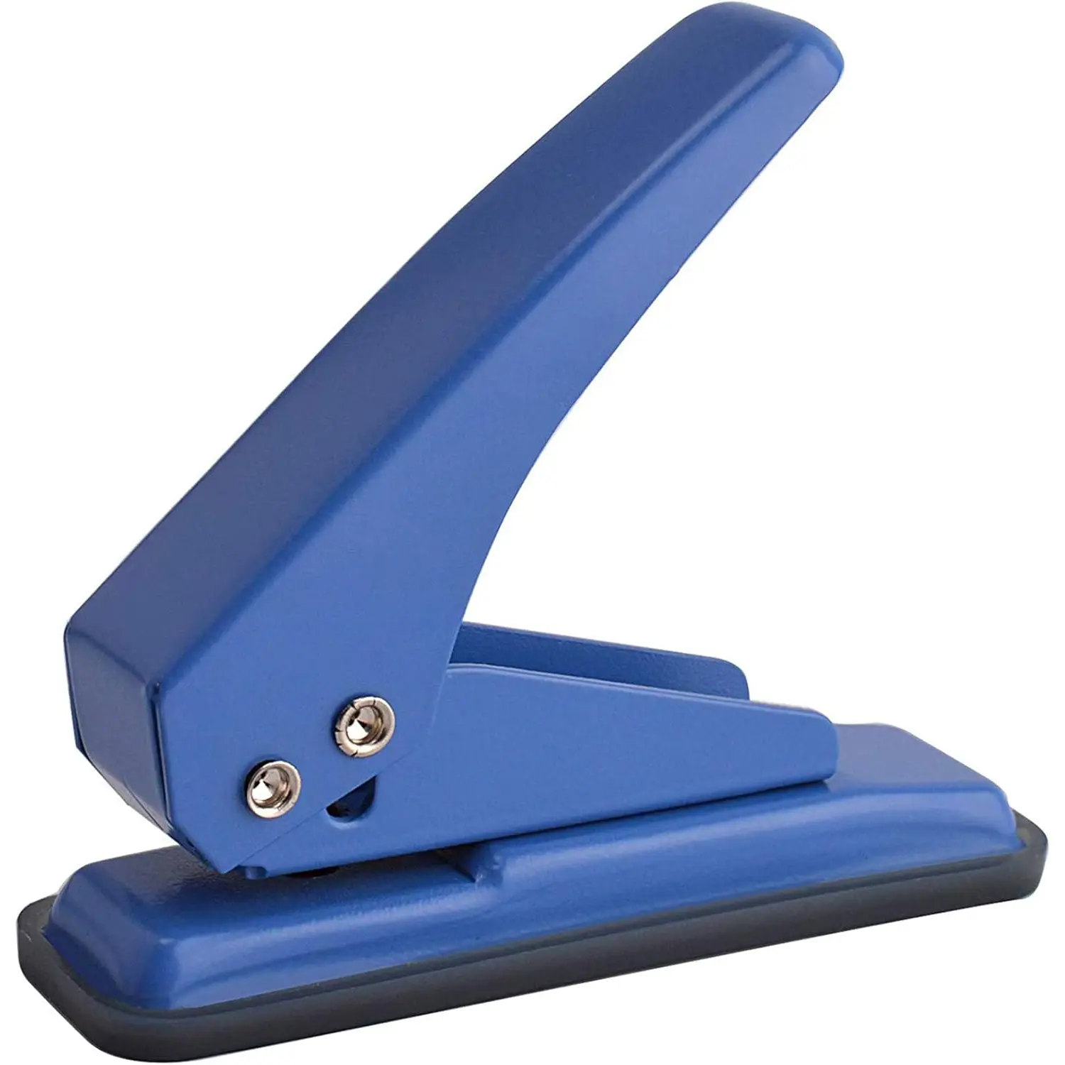 MROCO Metal & Plastic Single Hole Punch (1/4 in), 20-Sheet Capacity, Non-Slip Rubber Base, Blue Handheld Punch for Paper, Chipboard, Craft Paper, Ideal for Office, DIY Projects, with Convenient Storage