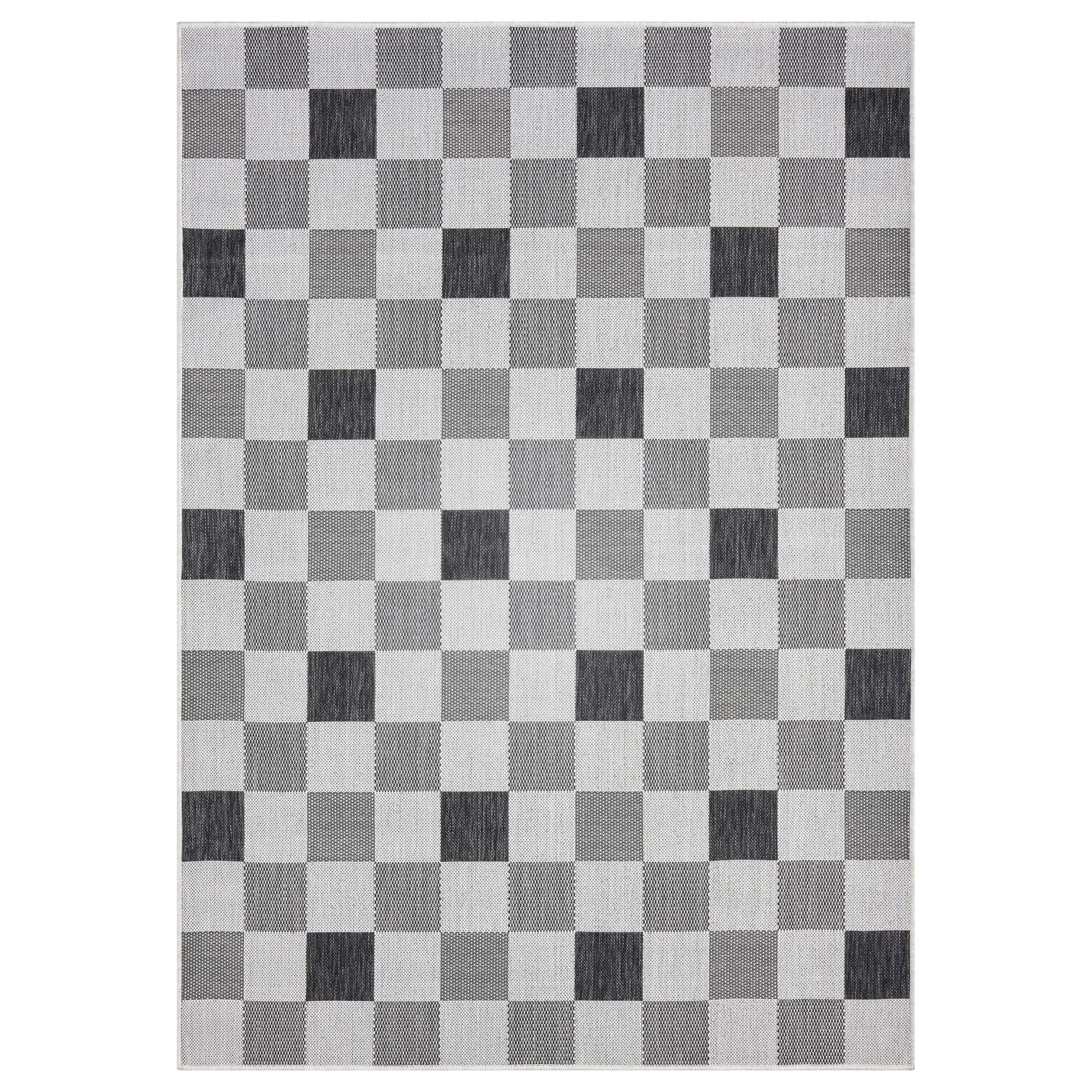 Emily Rayna Inside Out Checkmate Machine Made Indoor/Outdoor Area Rug