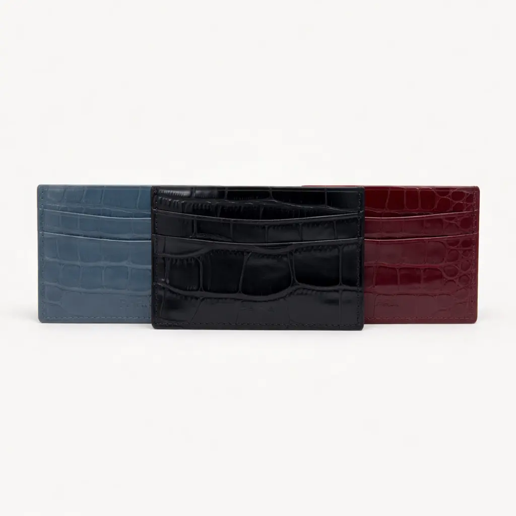 PARA Caiman Card Holder - Genuine Leather, Subtle Luxury, Durable Wallet, Business Style, Minimalist Design, Lightweight