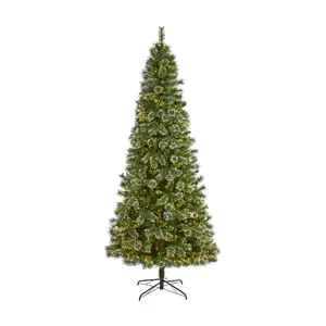 Nearly Natural 9' Wisconsin Slim Snow Tip Pineree w/800 LED