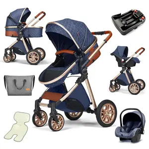 4-in-1 Portable & Foldable Baby Stroller for Toddlers, with Sunshade and Mesh Netting Sides. Lightweight Travel Stroller for Babies, Featuring One-Click Folding, Adjustable Settings, and a Magnetic Mosquito Net. Includes 6 FREE Gifts