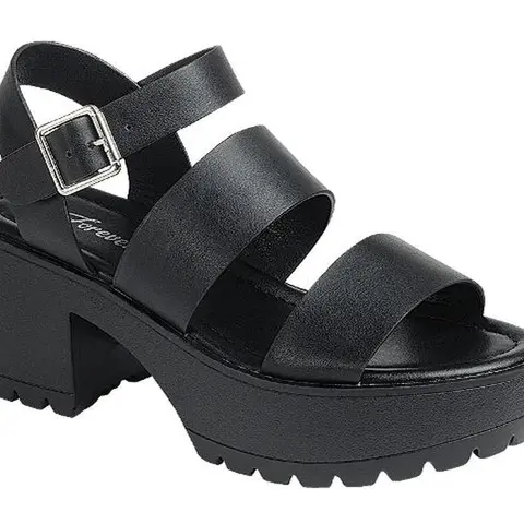Women's Platform Open Toe Ankle Strap Lug Sole Block Heel Sandals Kira-25 Footwear Shoe