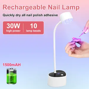 UV LED Nail Lamp, cordless Mini UV Lamp for Gel Nail Polish Quick Drying Curing,Rechargeable LED Flash Curing Nail Dryer,Quick Drying Gooseneck UV Nail Lamp for Home Nail Salon DIY Nail Art