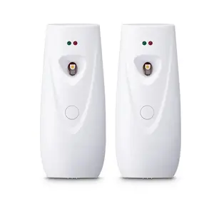 Automatic Air Freshener Spray Dispenser, 2-Pack, Wall Mounted or Free Standing, Battery Operated, Multiple Time Settings for Home, Indoor, Bathrooms, Offices, Hotels, Commercial Places, White