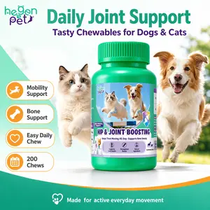 Hegenpet Hip & Joint Boosting Tablets for Dogs & Cats – Stronger Bones, Better Mobility & Pain-Free Movement | 200pcs Advanced Joint Support