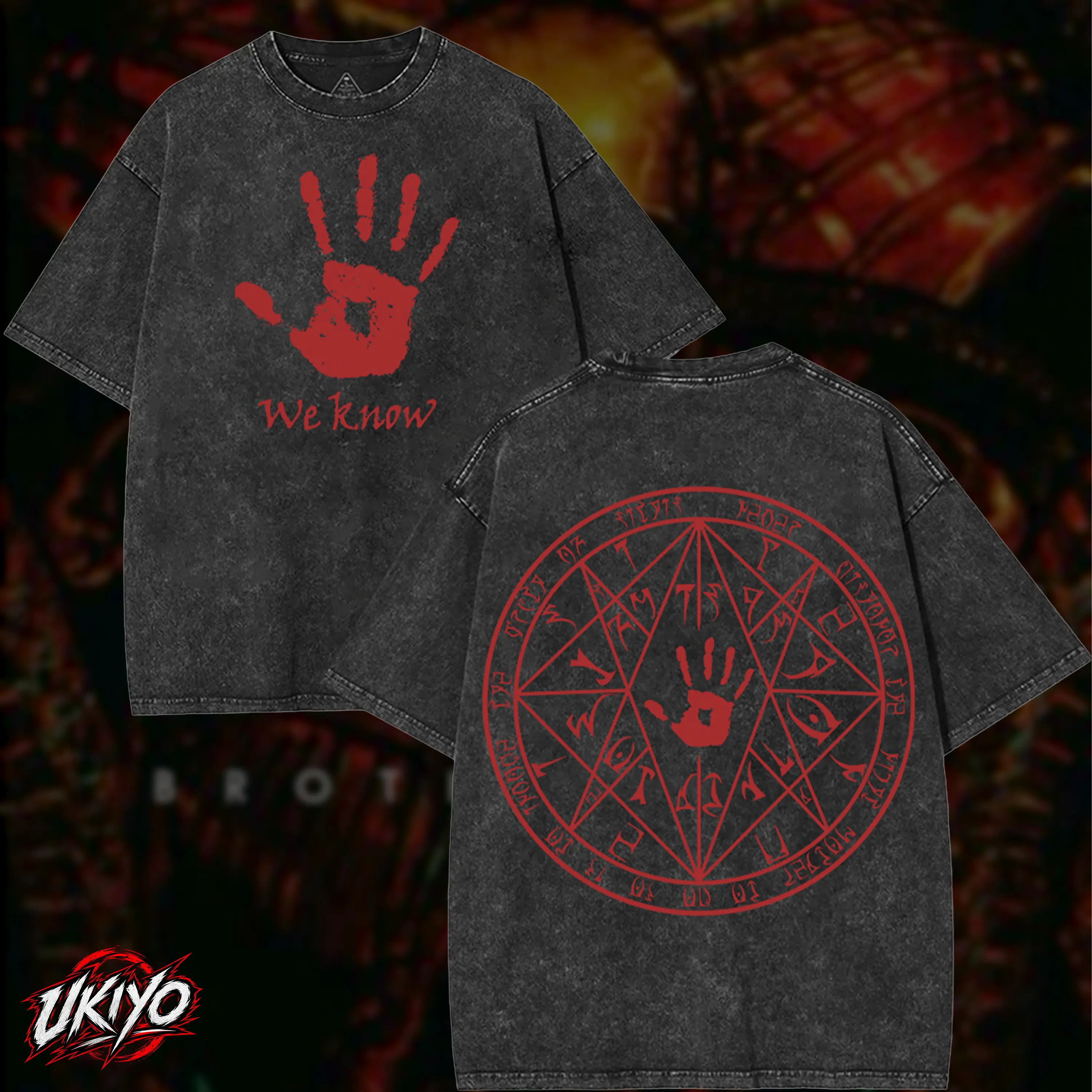 Dark Brotherhood T-Shirt We Know Vintage Acid Wash Heavyweight Cotton Oversized Tee Elder Scrolls Oblivion Skyrim Ritual Gaming Merch Streetwear Top