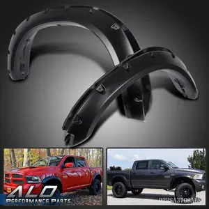 Pocket Rivet Style Fender Flares Smooth Black Set Fit For 09-22 Dodge Ram 1500