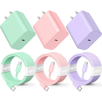 GSASUPJ Pink 20W USB C Fast Charger and 10ft Cable