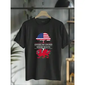100% Cotton American Grown With Welsh Roots - Wales T-Shirt
