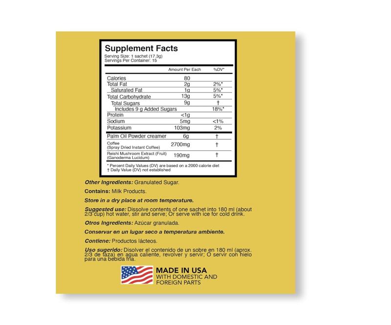 Eternal Spirit Beauty Ganoderma 4 in 1 Colombian Latte Coffee Singles - Indulge in Instant Luxury with Individual Coffee Packets for On-the-Go Bliss (15 Sachets - 0.64 Oz Each)