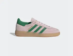 Adidas Handball Spezial Women's Clear Pink Green Gold Handball Shoes for Women Bold Vibrant Design Ideal for Handball and Casual Wear