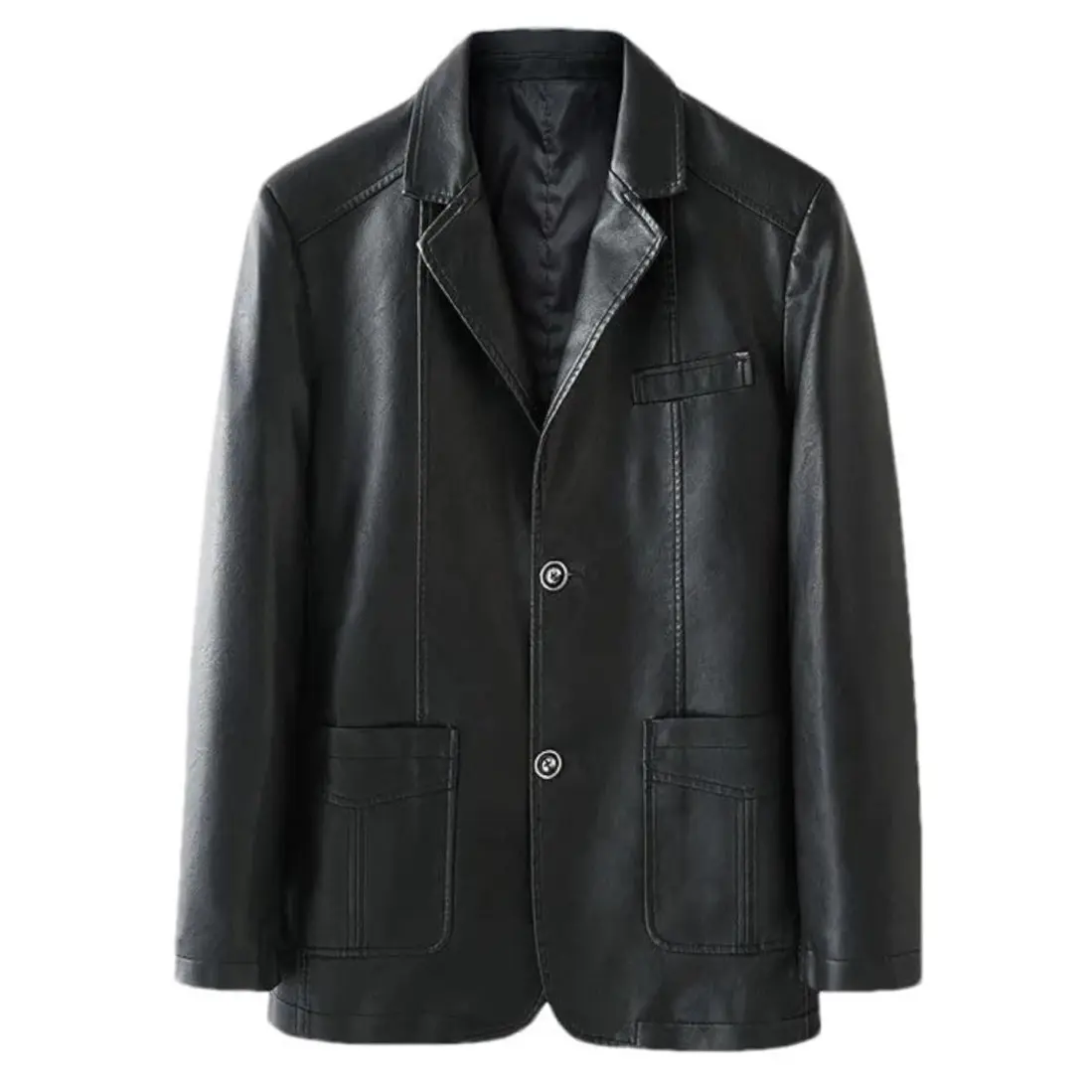 Suit Leather Jacket Men's Spring Autumn Motorcycle St Coat with Comfortable Fit and Stylish Design - Menswear, Coats