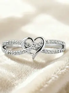 Heart Infinity Ring, Heart Shaped Ring, Eternal Love and Romance Symbol, Unique Couple Gift, Birthday Anniversary, Daily Wear, Fashion Heart Rings