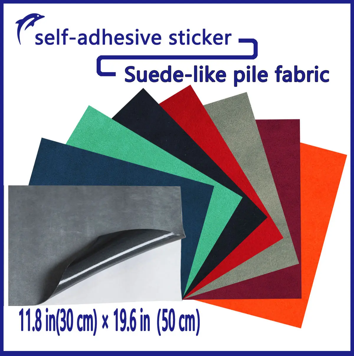 11.8"x19.6" (30x50cm) Customised Self-Adhesive Microfiber Suede Fabric Repair Patch - Multi-Color Faux Suede for Car Interior, Furniture Upholstery, Decoration DIY (Note: Use a dry cloth for maintenance)