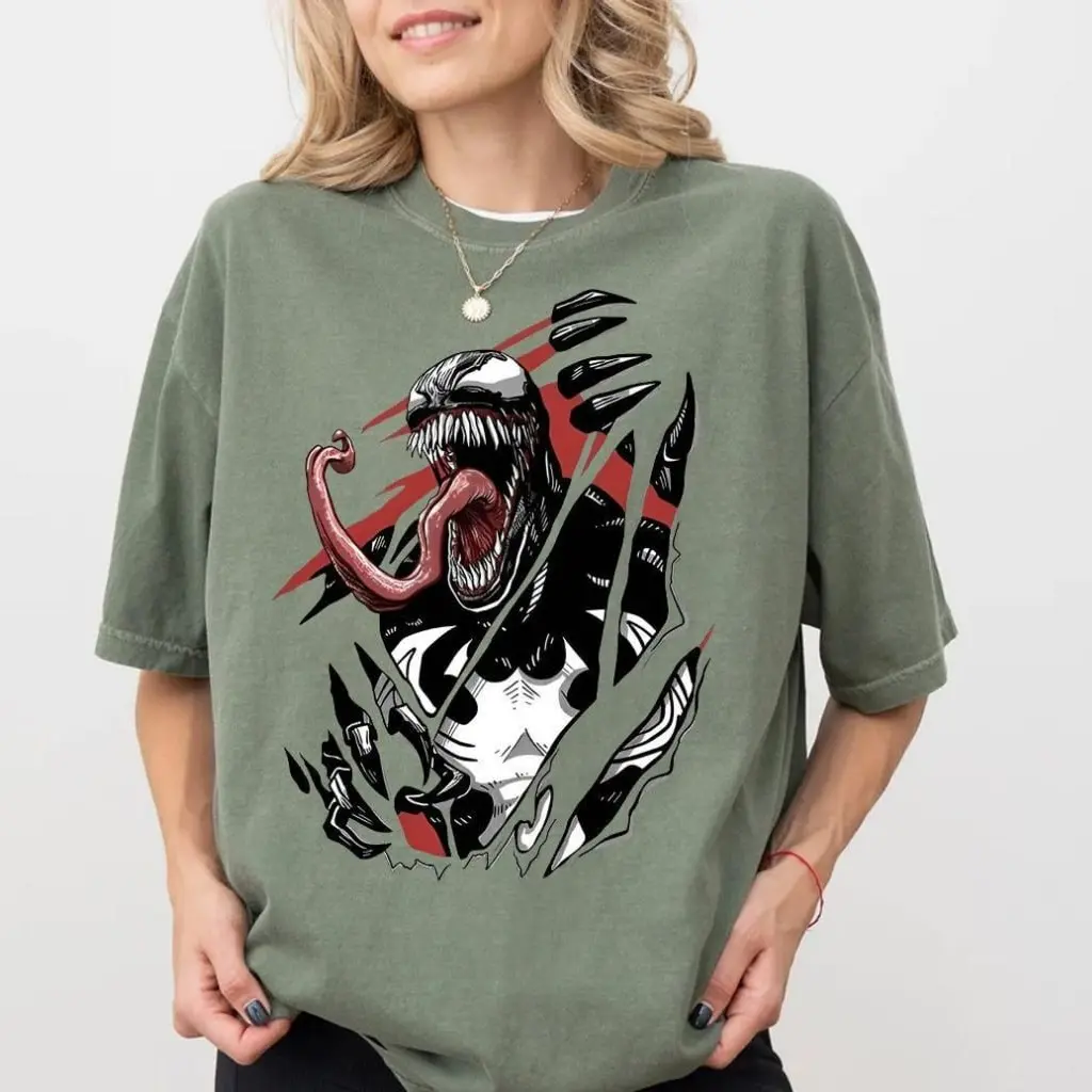 Venom Side View Tongue Out Graphic T-Shirt, Venom Shirt, Venom Unisex Adult T-shirt