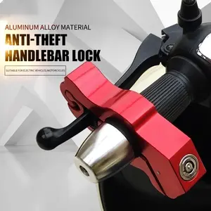 Motorcycle Handlebar Lock Handlebar Brake Handle Solid Lock Imitating Steal Lock Pull Rod ATV Dirt Street Bikes Anti Theft Motor Parts Accessories