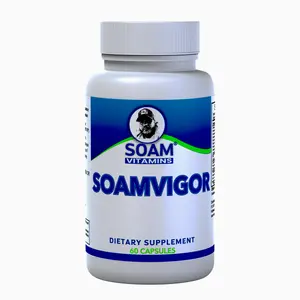 Soamvigor for Men x 60 Capsules - Vitamin Blend, Biotin, Copper, Koren Ginseng Root, Damiana & Saw Palmetto Fruit - SOAM VITAMINS Dietary Supplement