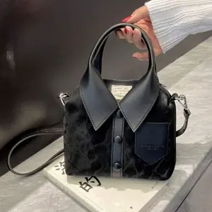 Shaped Bag Small Square Crossbody Bag, Pu Fabric with Ajustable Strap Shoulder Bag Satchel Hot Girl Style Clothing Purse Bag Unique Stylish Women's Handheld Bag With Simple Shirt Design Work Bag