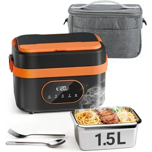 Cordless Electric Lunch Box for Adults, 16000mAh Rechargeable Heated Lunch Box, 1.5L 60W Self-Heating  Warmer for Men, Women, Construction Workers, Drivers, Office Workers
