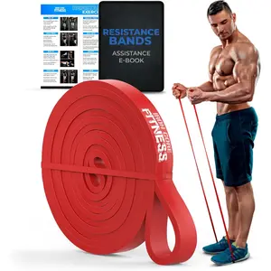 Pull Up Assistance Resistance Bands - Long Loop Power Bands for Men and Women - Strength Power Flexibility  at Home & Gym - Ebooks & Workout Chart Included by