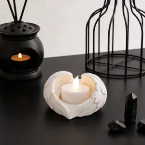 Angel Wing Candle Holder, Ideal for Tea Candles or Wax Candles, Perfect Home Decor and Desk Ornament, Unique Gift for Decoration Lovers