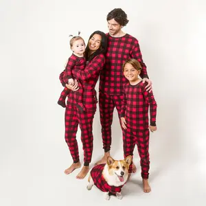 Leveret Mens Two Piece Cotton Christmas Pajamas Plaid