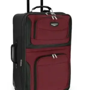 Travel Select Amsterdam Softside Expandable Luggage with Rolling Wheels, Burgundy, 25-Inch Medium