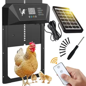 Intelligent Chicken Coop Door, 1 Set Automatic Solar Powered Chicken Coop Door with Timed Function, Chicken Coop Door for Chicken, Goose, Duck, Chicken Coop Enclosure
